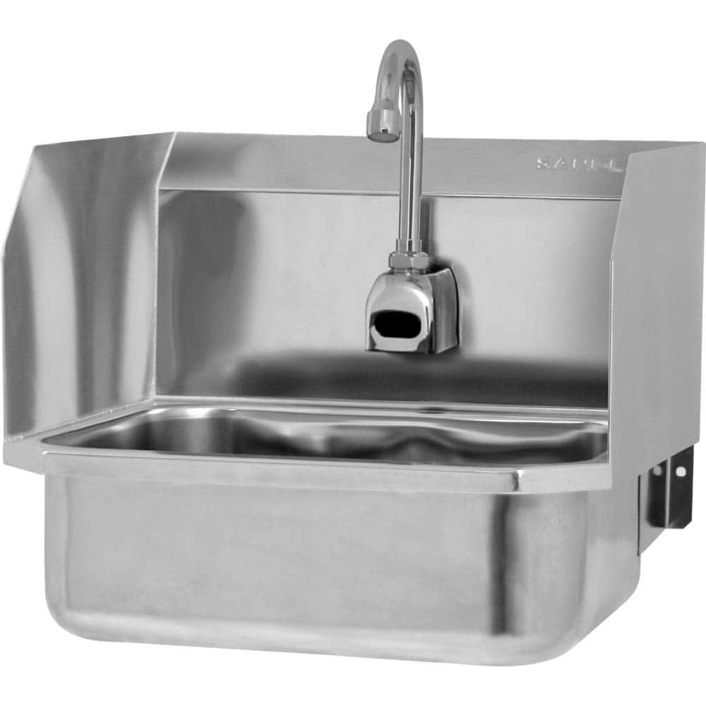 SANI-LAV - Sinks; Type: Hands-Free Wall Mounted Wash Sink ; Outside Length: 16 (Inch); Outside Width: 15-1/2 (Inch); Outside Height: 13 (Inch); Inside Length: 14 (Inch); Inside Width: 11 (Inch) - Exact Tool & Supply