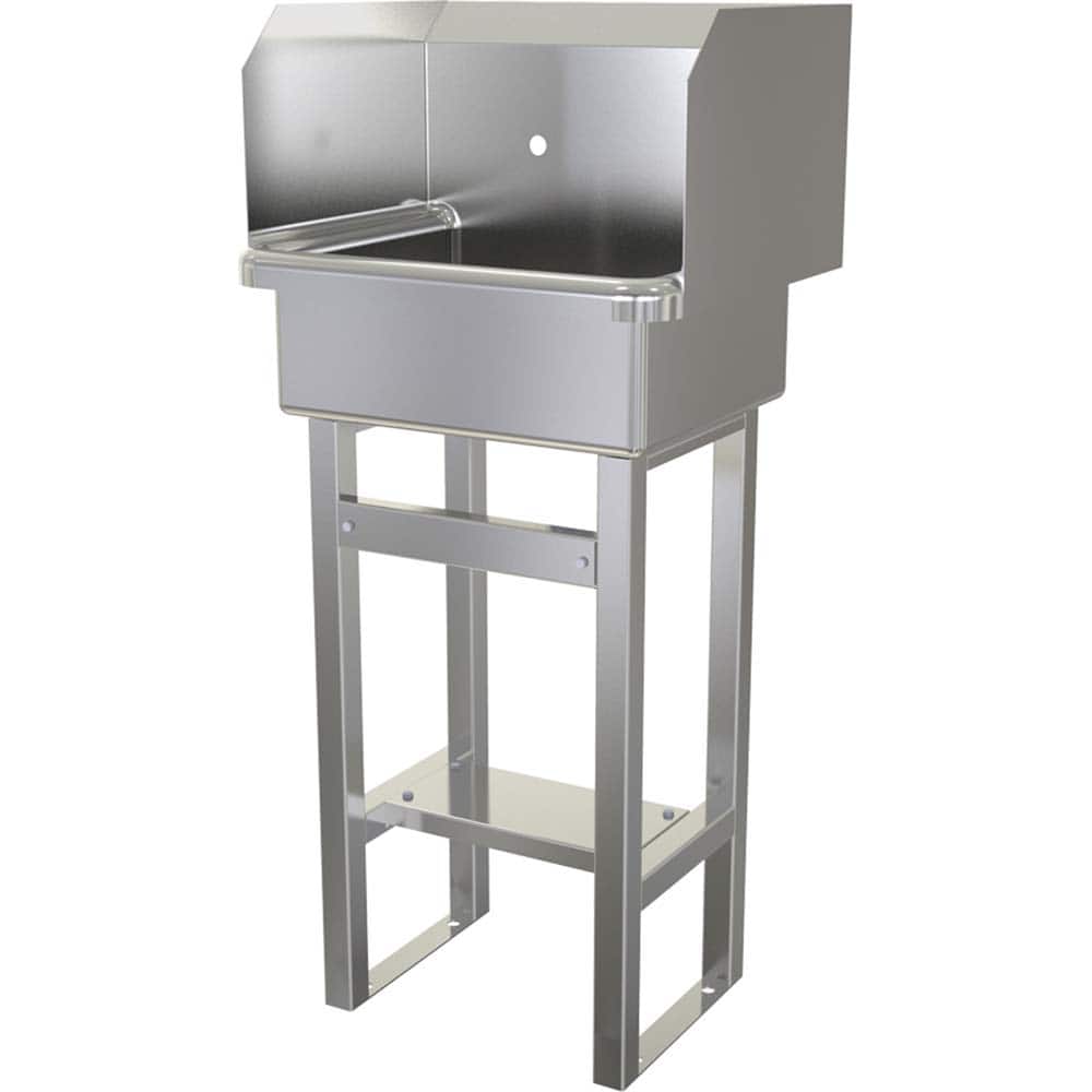 SANI-LAV - Sinks; Type: Floor Mounted Wash Sink ; Outside Length: 20 (Inch); Outside Width: 17-1/2 (Inch); Outside Height: 43-1/2 (Inch); Inside Length: 17 (Inch); Inside Width: 14 (Inch) - Exact Tool & Supply