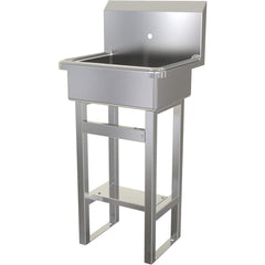 SANI-LAV - Sinks; Type: Floor Mounted Wash Sink ; Outside Length: 20 (Inch); Outside Width: 17-1/2 (Inch); Outside Height: 43-1/2 (Inch); Inside Length: 17 (Inch); Inside Width: 14 (Inch) - Exact Tool & Supply