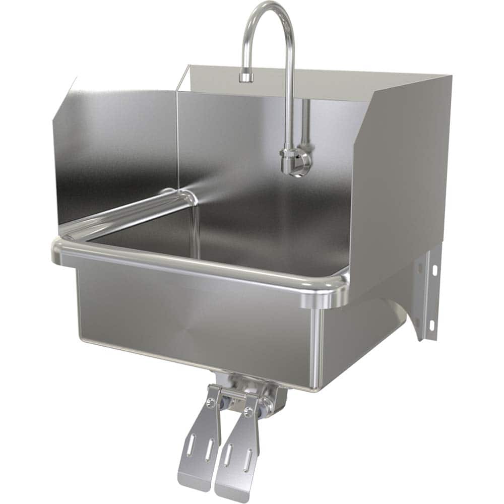 SANI-LAV - Sinks; Type: Hands-Free Wall Mounted Wash Sink ; Outside Length: 20 (Inch); Outside Width: 17-1/2 (Inch); Outside Height: 16-1/2 (Inch); Inside Length: 17 (Inch); Inside Width: 14 (Inch) - Exact Tool & Supply