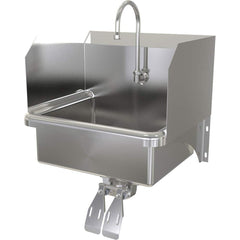 SANI-LAV - Sinks; Type: Hands-Free Wall Mounted Wash Sink ; Outside Length: 20 (Inch); Outside Width: 17-1/2 (Inch); Outside Height: 16-1/2 (Inch); Inside Length: 17 (Inch); Inside Width: 14 (Inch) - Exact Tool & Supply