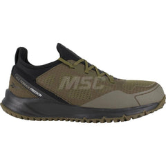 Work Boot: Size 9.5, Mesh, Steel Toe Green, Medium Width, Non-Slip Sole