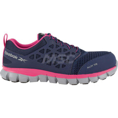 Work Boot: Microfiber, Alloy Toe Navy, Medium Width, Non-Slip Sole