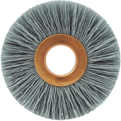 2 1/2″ Diameter-5/8″ Arbor Hole - Abrasive Nylon-Copper Center Straight Nylox Wheel - Exact Tool & Supply