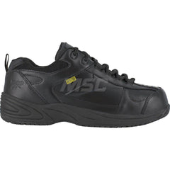 Work Boot: Size 5, Leather, Composite Toe Black, Medium Width