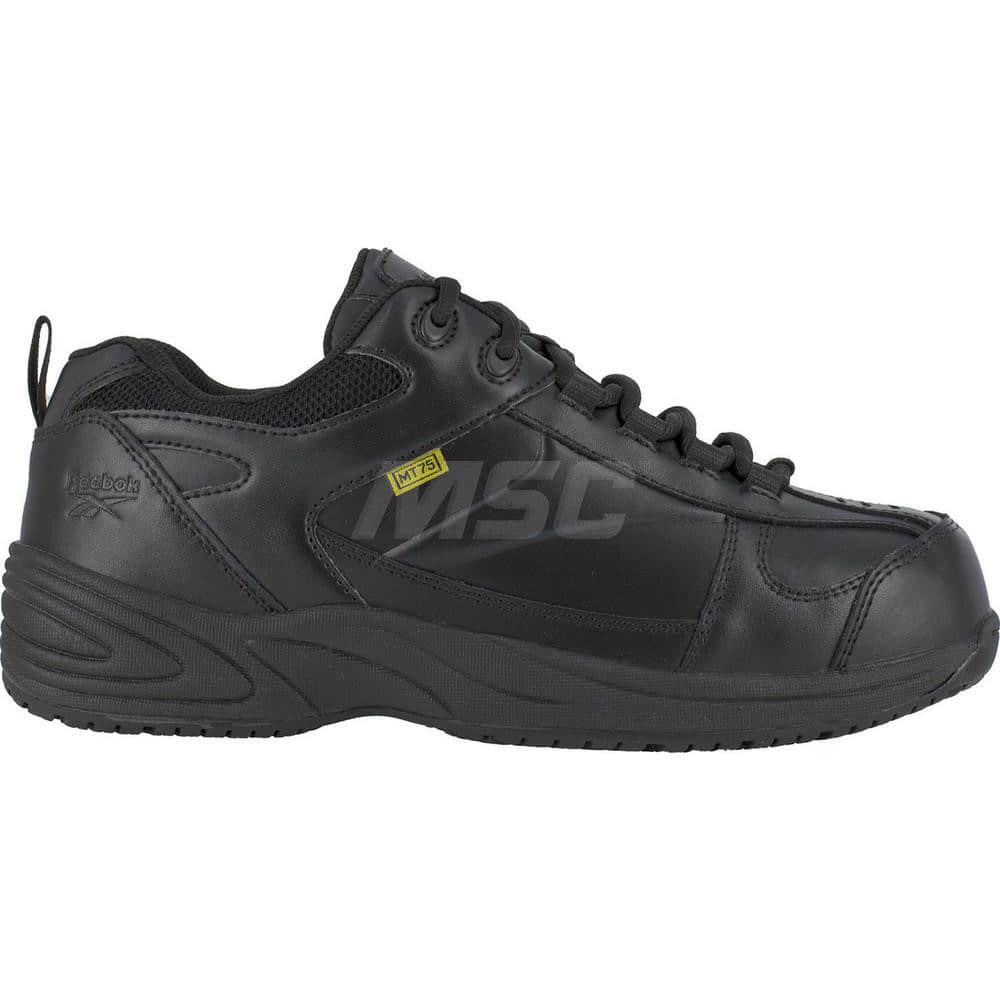 Work Boot: Size 11, Leather, Composite Toe Black, Wide Width