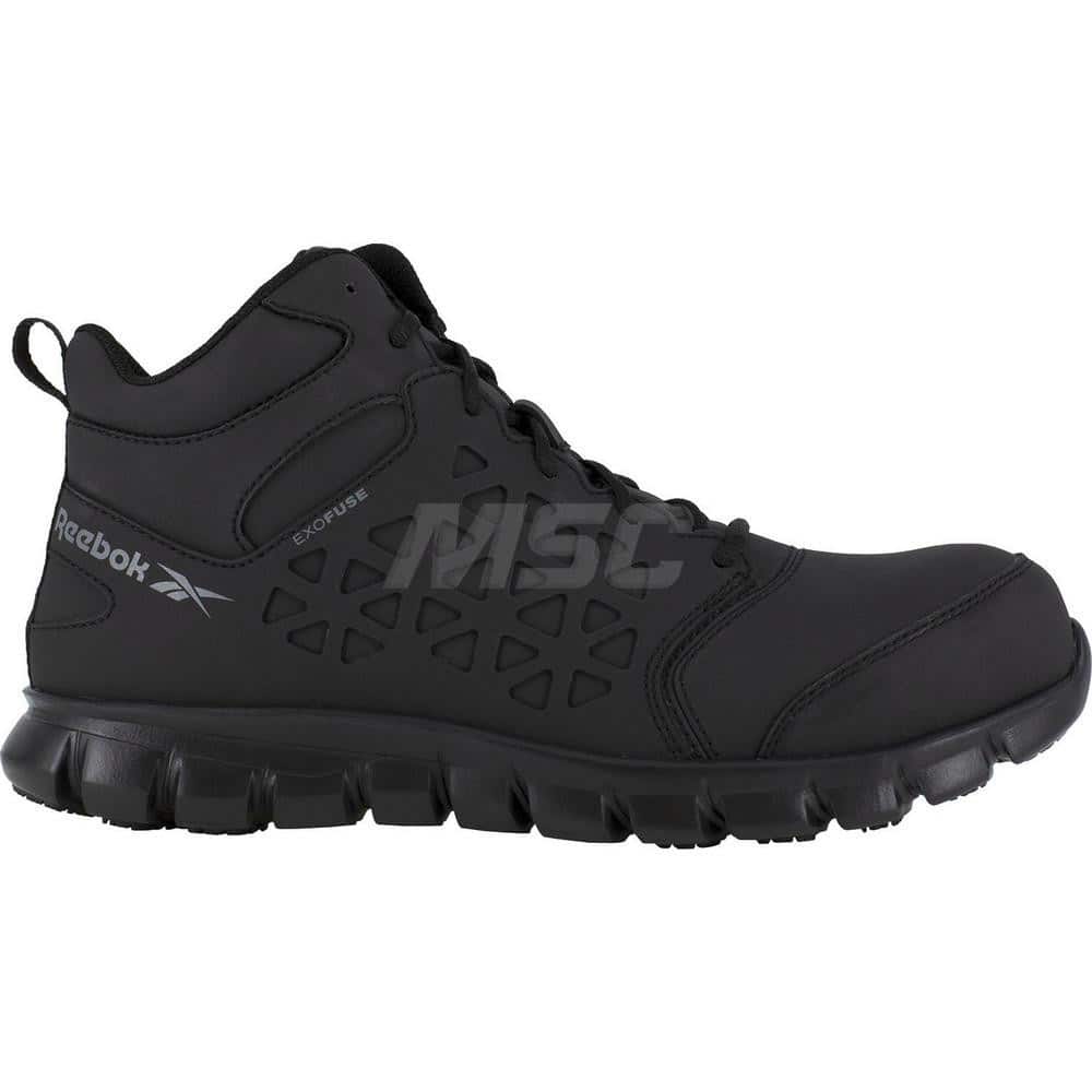 Work Boot: Size 11, Microfiber, Composite Toe Black, Medium Width