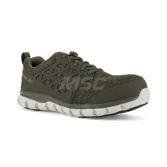 Work Boot: Microfiber, Composite Toe Green, Medium Width
