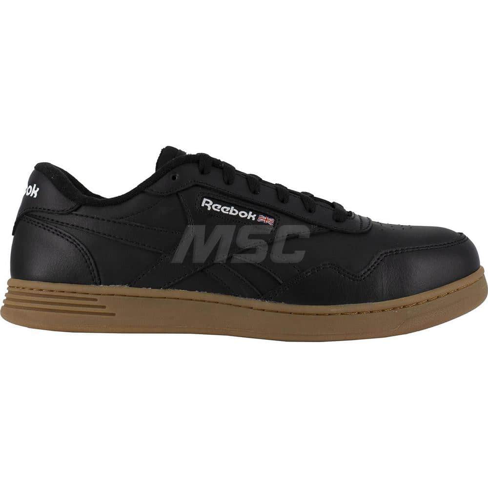 Work Boot: Size 4.5, Leather, Composite Toe Black, Wide Width, Non-Slip Sole