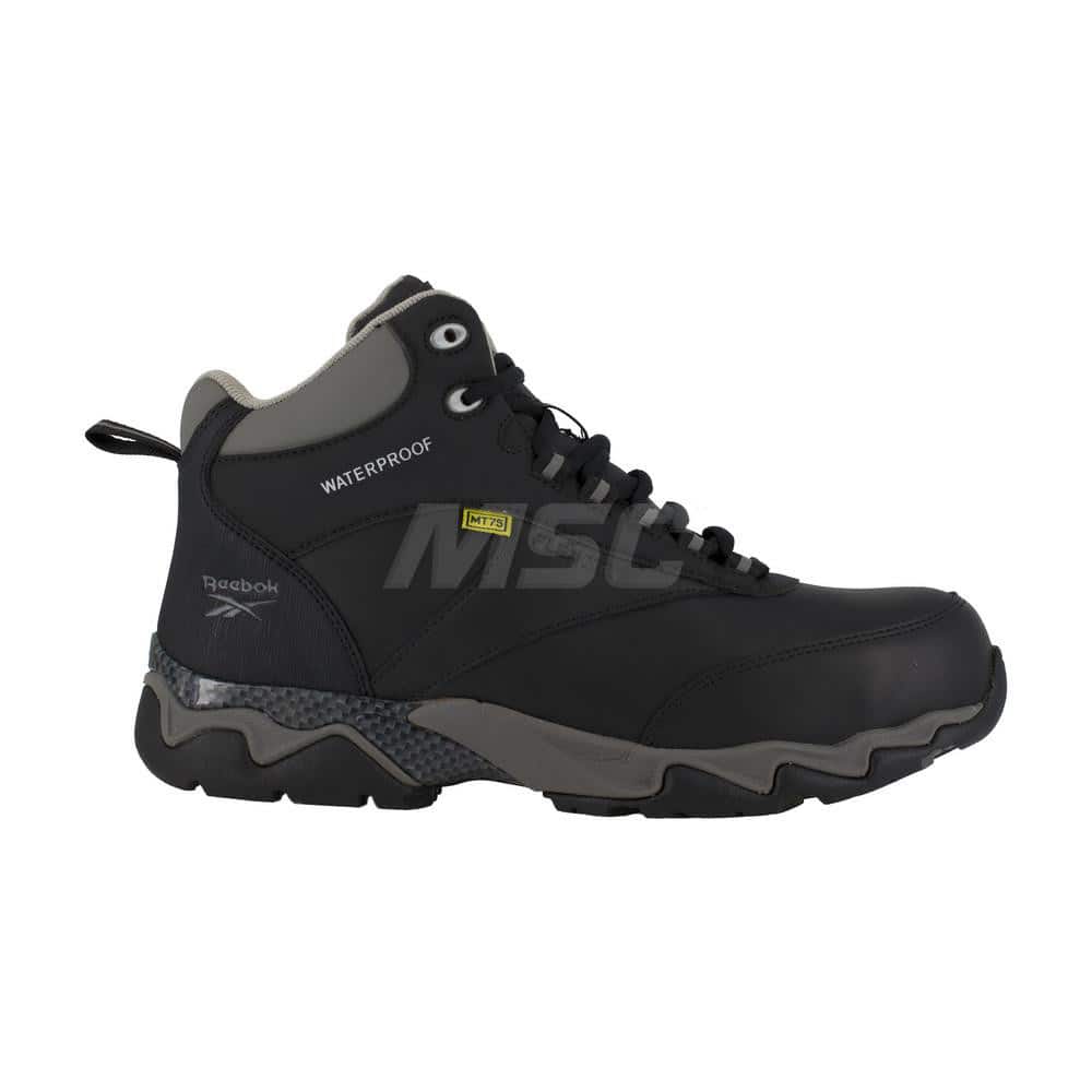 Work Boot: Leather, Composite Toe Black, Medium Width, Non-Slip Sole
