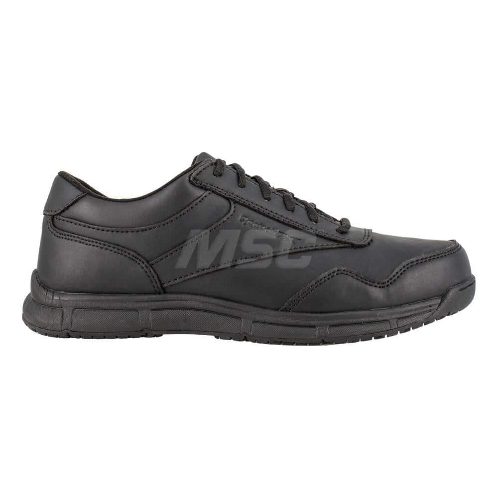 Work Boot: Size 4.5, Polyurethane, Plain Toe Black, Extra Wide Width, Non-Slip Sole