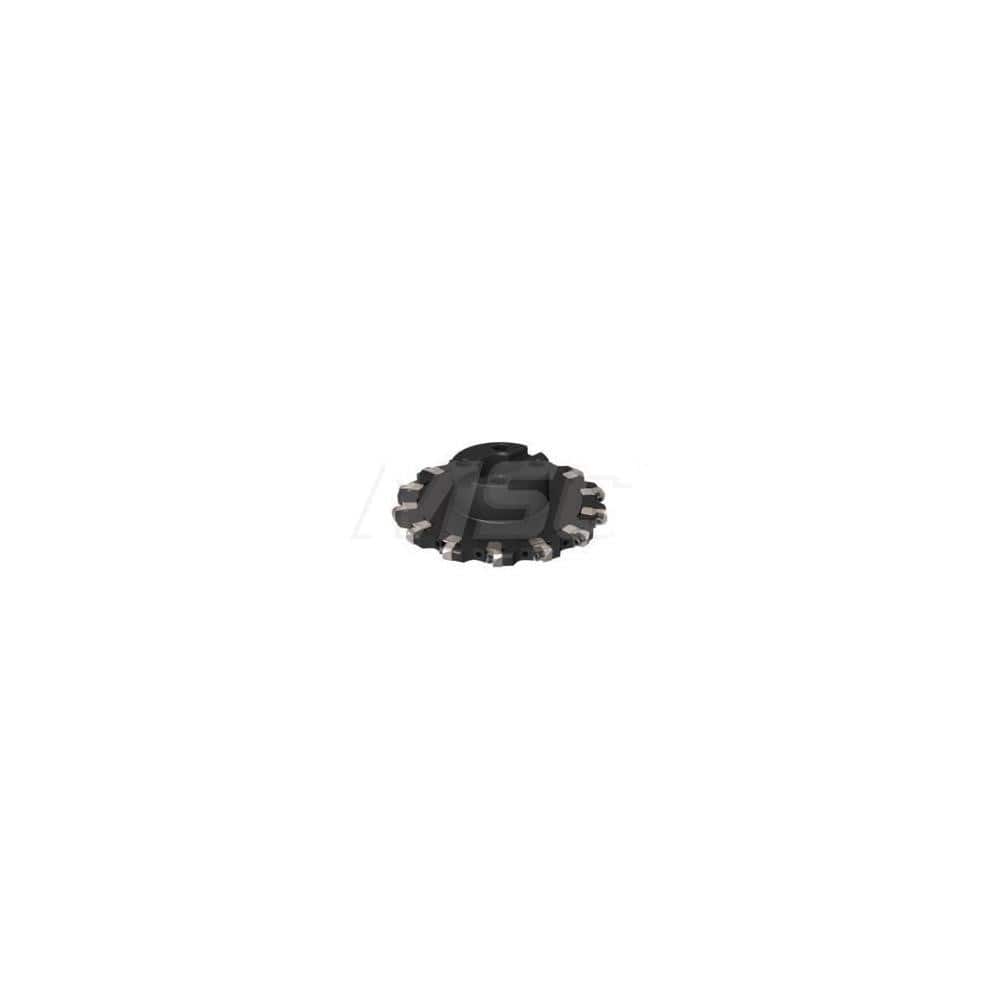 Indexable Slotting Cutter: 0.669'' Cutting Width, 8.197'' Cutter Dia, Arbor Hole Connection, 2.329'' Depth of Cut, 1.5'' Hole, Right Hand Cut Screw, Uses 14 RP Inserts, 7 Teeth, Staggered, Positive, Steel, Ni Finish