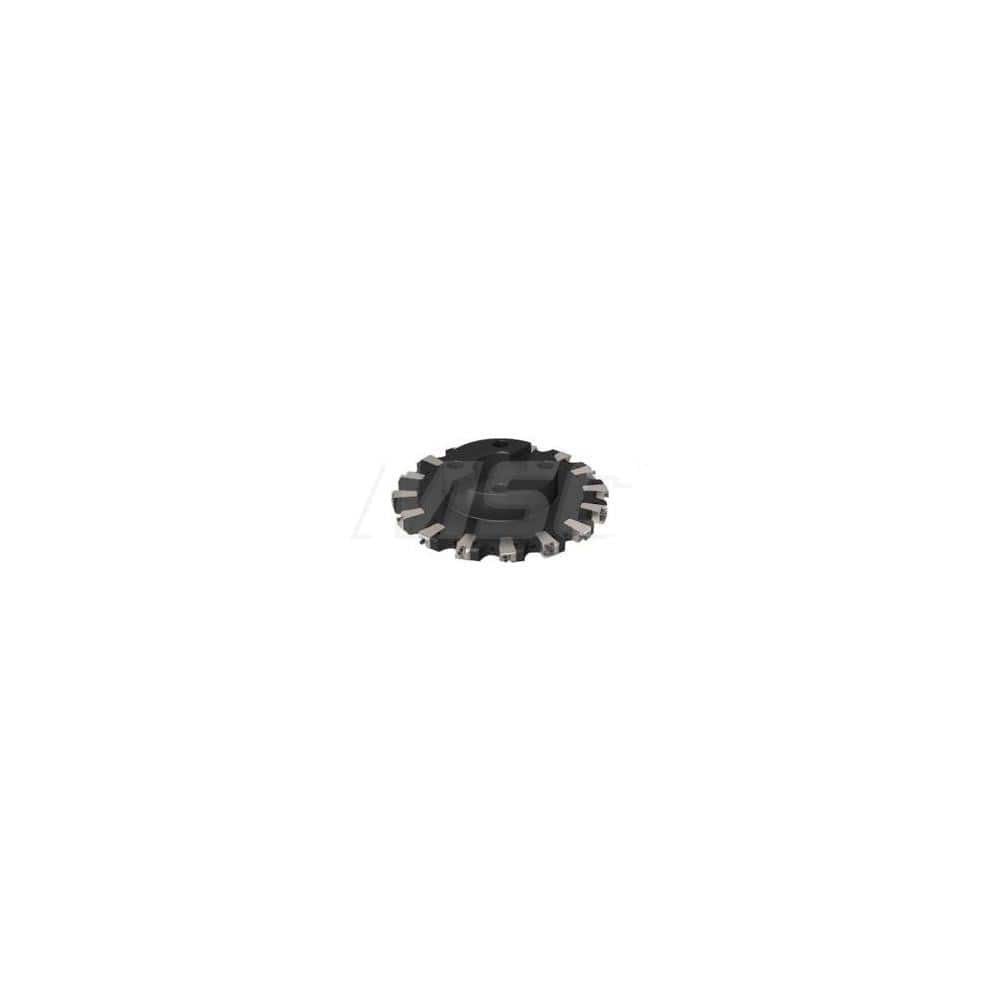 Indexable Slotting Cutter: 0.827'' Cutting Width, 10'' Cutter Dia, Arbor Hole Connection, 2.4'' Depth of Cut, 2.5'' Hole, Right Hand Cut Screw, Uses 16 XNHQ Inserts, 8 Teeth, Staggered, Positive, Steel, Ni Finish