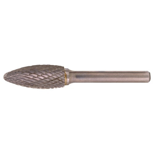 SH-5 Double Cut Solid Carbide Bur-Flame Shape - Exact Tool & Supply