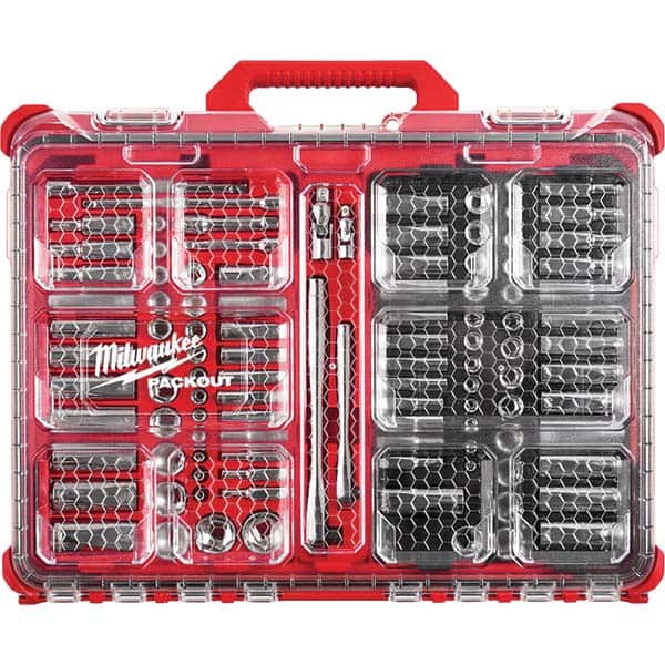 Milwaukee Tool - Socket Sets Measurement Type: Metric/Inch Drive Size: 1/4, 3/8 - Exact Tool & Supply