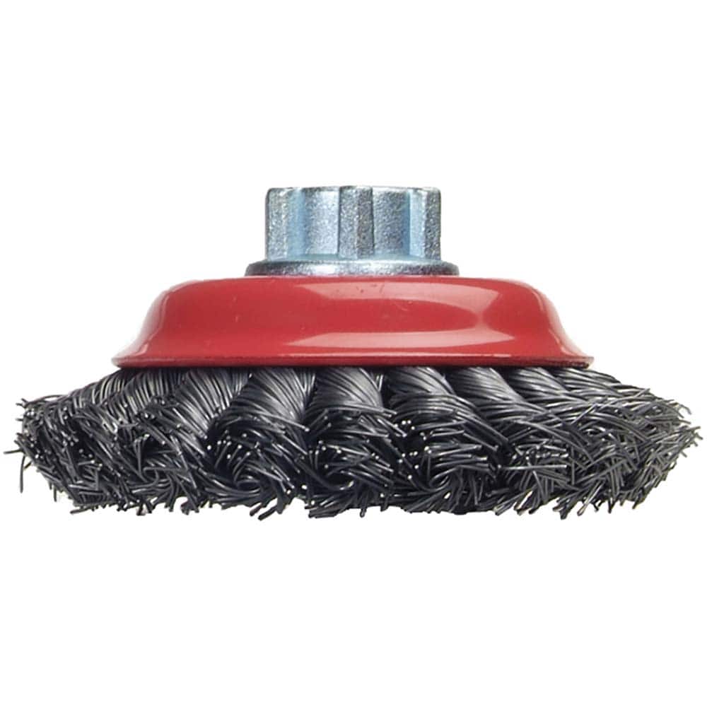 Norton - 4" Diam 5/8-11 Threaded Arbor Carbon Steel Fill Cup Brush - Exact Tool & Supply