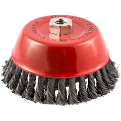 Norton - 6" Diam 5/8-11 Threaded Arbor Carbon Steel Fill Cup Brush - Exact Tool & Supply