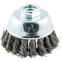 Norton - 2-3/4" Diam 5/8-11 Threaded Arbor Carbon Steel Fill Cup Brush - Exact Tool & Supply