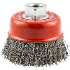 Norton - 3" Diam 5/8-11 Threaded Arbor Carbon Steel Fill Cup Brush - Exact Tool & Supply