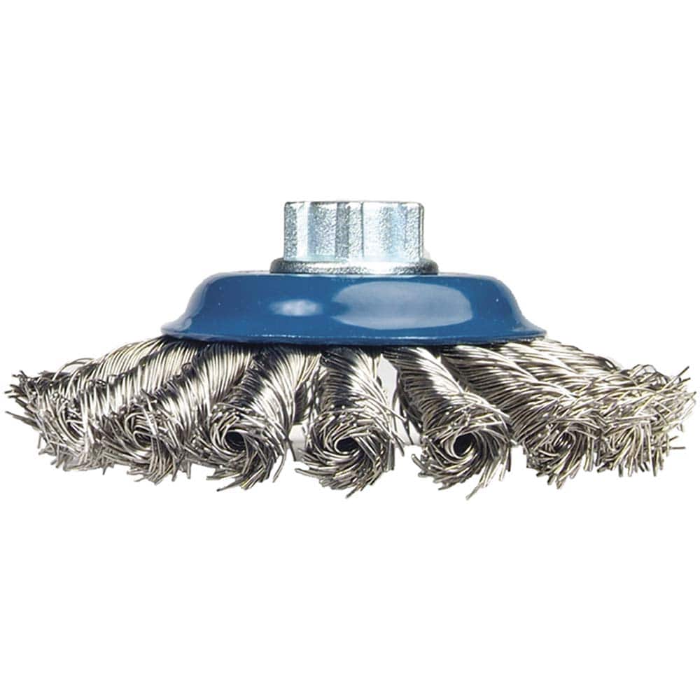 Norton - 5" Diam 5/8-11 Threaded Arbor Stainless Steel Fill Cup Brush - Exact Tool & Supply