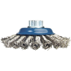 Norton - 5" Diam 5/8-11 Threaded Arbor Stainless Steel Fill Cup Brush - Exact Tool & Supply