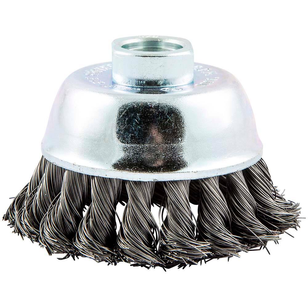 Norton - 2-3/4" Diam 5/8-11 Threaded Arbor Carbon Steel Fill Cup Brush - Exact Tool & Supply