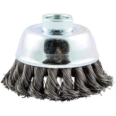 Norton - 2-3/4" Diam 5/8-11 Threaded Arbor Carbon Steel Fill Cup Brush - Exact Tool & Supply