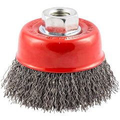 Norton - 3" Diam 5/8-11 Threaded Arbor Carbon Steel Fill Cup Brush - Exact Tool & Supply