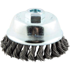 Norton - 4" Diam 5/8-11 Threaded Arbor Carbon Steel Fill Cup Brush - Exact Tool & Supply