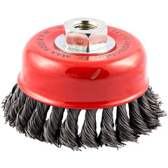 Norton - 4" Diam 5/8-11 Threaded Arbor Carbon Steel Fill Cup Brush - Exact Tool & Supply