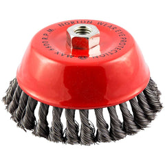Norton - 6" Diam 5/8-11 Threaded Arbor Carbon Steel Fill Cup Brush - Exact Tool & Supply
