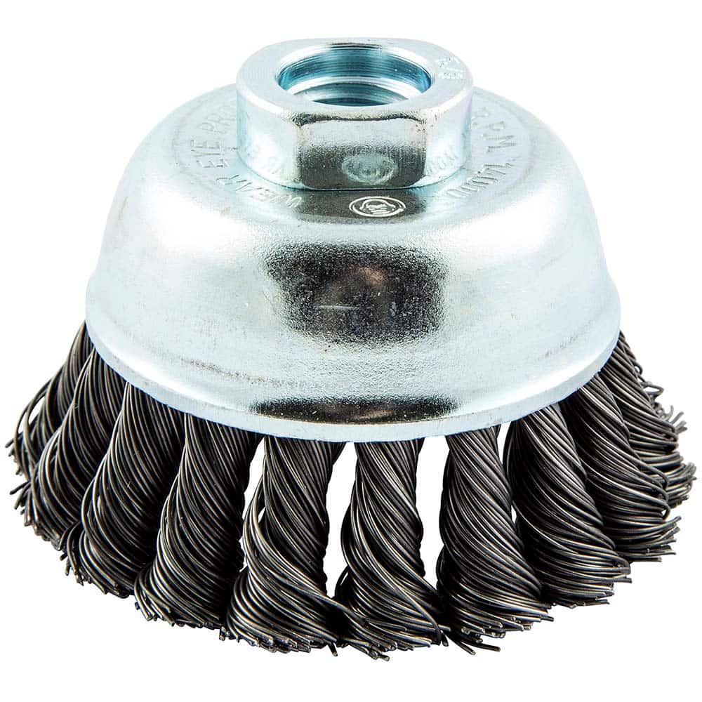 Norton - 3" Diam 5/8-11 Threaded Arbor Carbon Steel Fill Cup Brush - Exact Tool & Supply