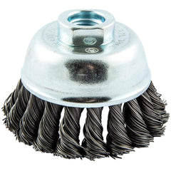 Norton - 3" Diam 5/8-11 Threaded Arbor Carbon Steel Fill Cup Brush - Exact Tool & Supply
