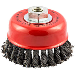 Norton - 4" Diam 5/8-11 Threaded Arbor Carbon Steel Fill Cup Brush - Exact Tool & Supply