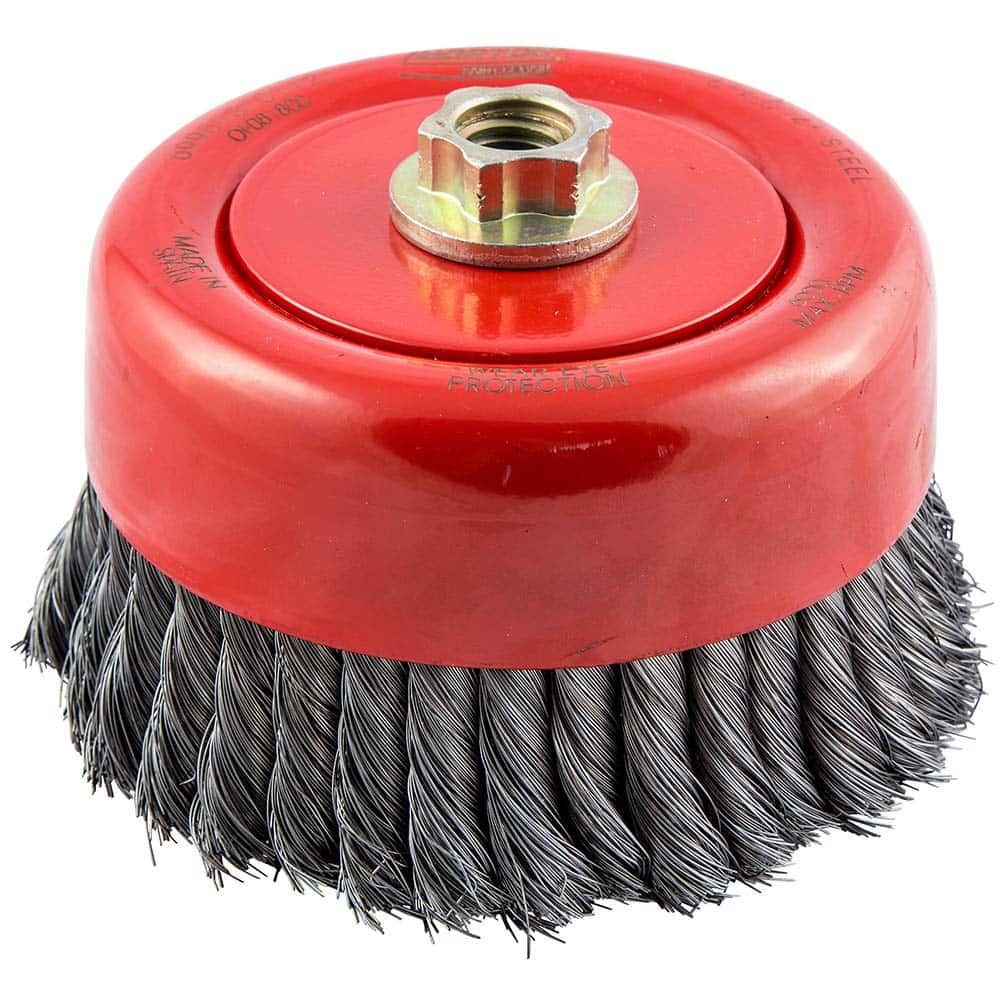 Norton - 6" Diam 5/8-11 Threaded Arbor Carbon Steel Fill Cup Brush - Exact Tool & Supply