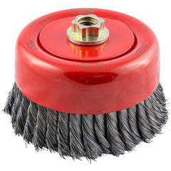 Norton - 6" Diam 5/8-11 Threaded Arbor Carbon Steel Fill Cup Brush - Exact Tool & Supply