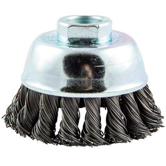 Norton - 2-3/4" Diam 5/8-11 Threaded Arbor Carbon Steel Fill Cup Brush - Exact Tool & Supply