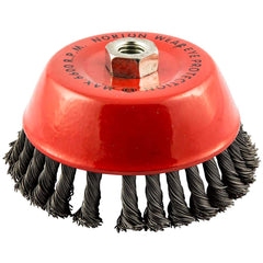 Norton - 6" Diam 5/8-11 Threaded Arbor Carbon Steel Fill Cup Brush - Exact Tool & Supply