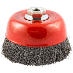 Norton - 5" Diam 5/8-11 Threaded Arbor Carbon Steel Fill Cup Brush - Exact Tool & Supply