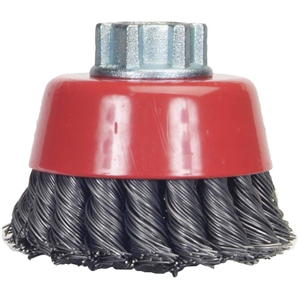 Norton - 4" Diam 5/8-11 Threaded Arbor Carbon Steel Fill Cup Brush - Exact Tool & Supply