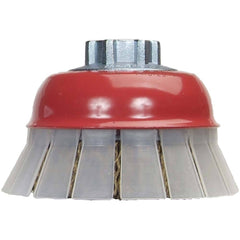 Norton - 3" Diam 5/8-11 Threaded Arbor Carbon Steel Fill Cup Brush - Exact Tool & Supply