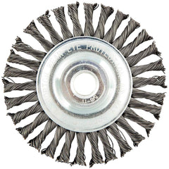 Norton - 4" OD, 5/8-11 Arbor Hole, Stringer Bead Carbon Wheel Brush - Exact Tool & Supply