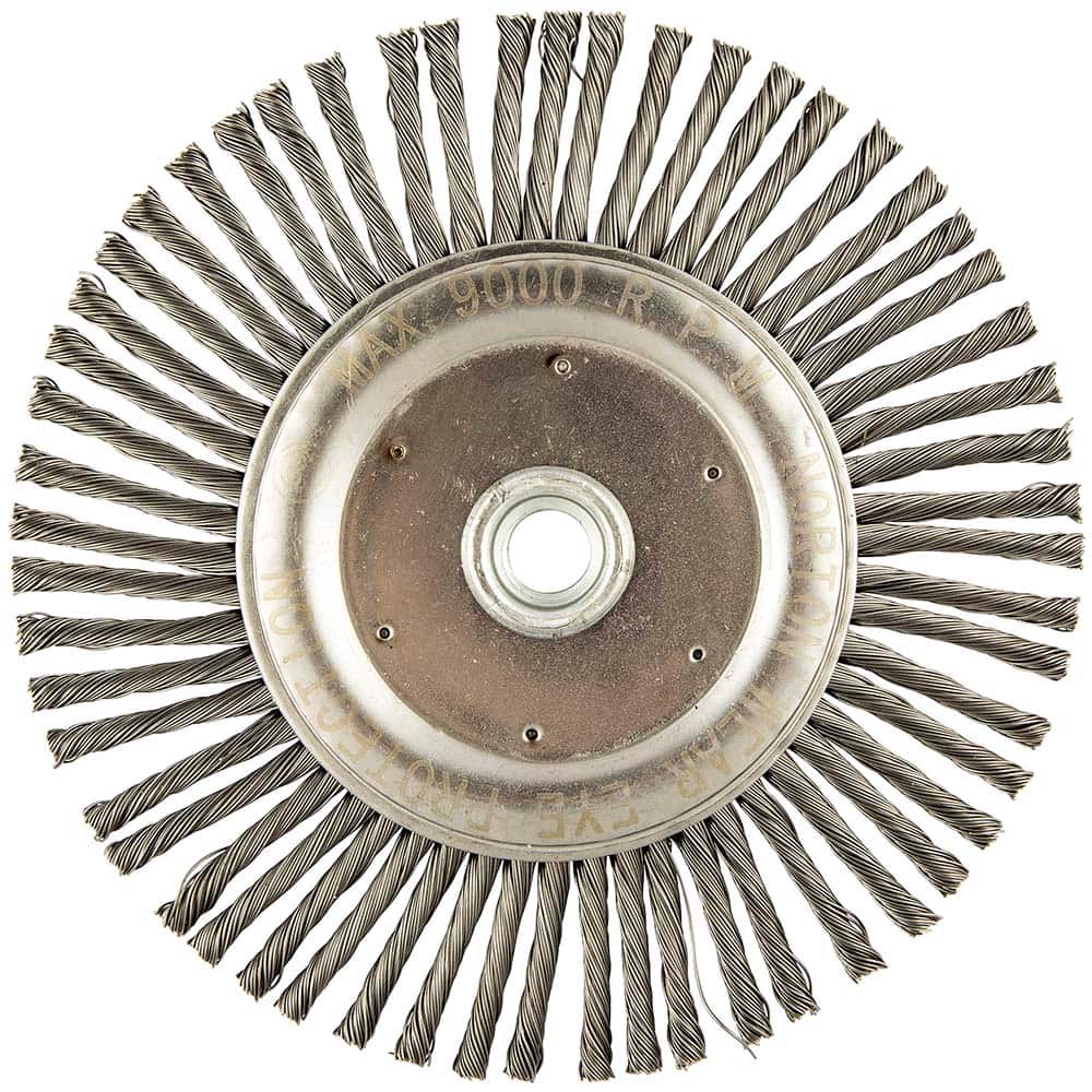 Norton - 6-7/8" OD, 5/8-11 Arbor Hole, Stringer Bead Carbon Wheel Brush - Exact Tool & Supply