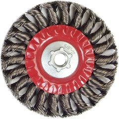 Norton - 5" OD, 5/8-11 Arbor Hole, Knotted Carbon Wheel Brush - Exact Tool & Supply