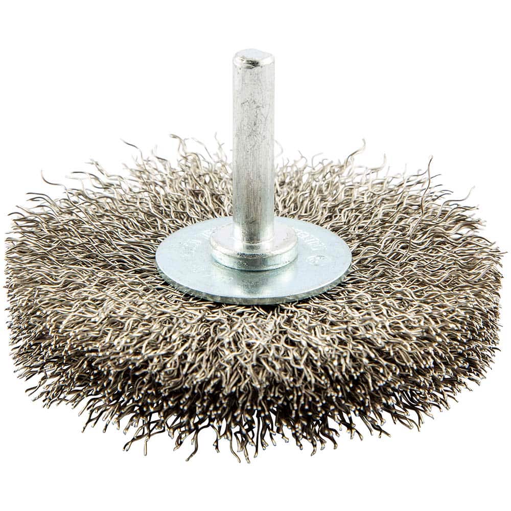 Norton - 3" OD, Crimped Stainless Steel Wheel Brush - Exact Tool & Supply