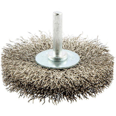 Norton - 3" OD, Crimped Stainless Steel Wheel Brush - Exact Tool & Supply