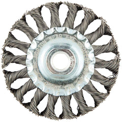 Norton - 4" OD, 5/8-11 Arbor Hole, Knotted Carbon Wheel Brush - Exact Tool & Supply