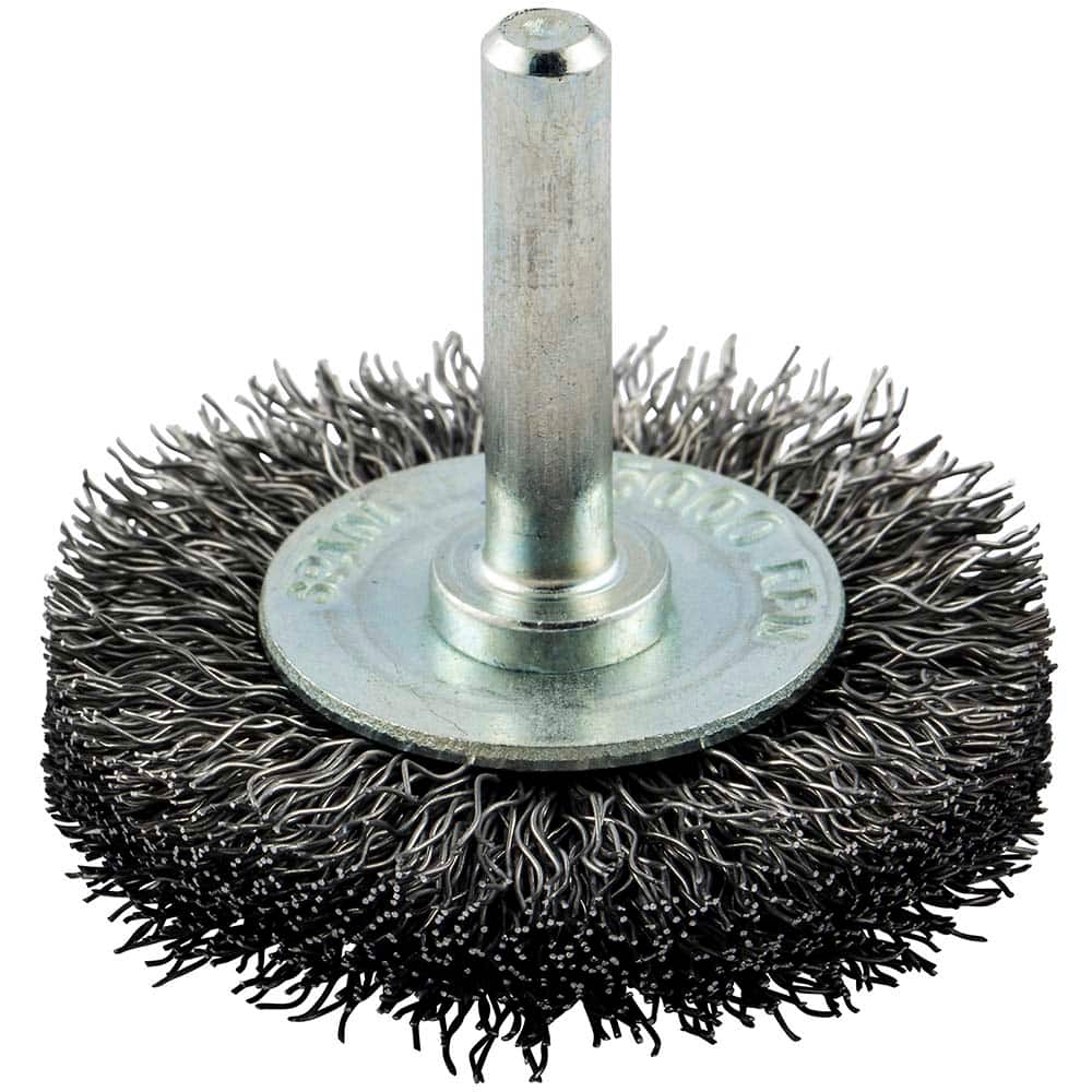 Norton - 2" OD, Crimped Carbon Wheel Brush - Exact Tool & Supply
