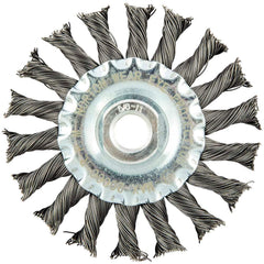 Norton - 4" OD, 5/8-11 Arbor Hole, Knotted Carbon Wheel Brush - Exact Tool & Supply