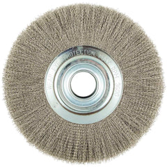 Norton - 12" OD, 2" Arbor Hole, Crimped Carbon Wheel Brush - Exact Tool & Supply